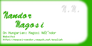 nandor magosi business card